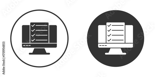 Online exam test icon or Logo. Flat Style vector EPS.
