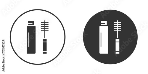 Mascara brush icon or Logo. Flat Style vector EPS.