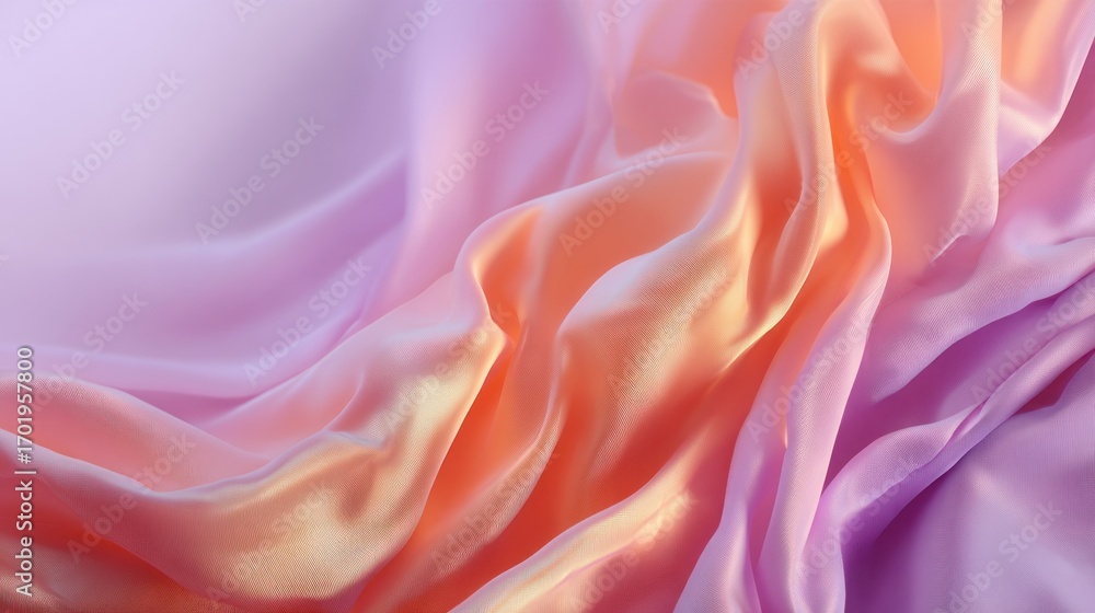 Obraz premium Peach and Lavender Silk Drape: A Textured Symphony of Soft Hues