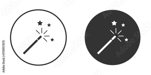 Magic wand icon or Logo. Flat Style vector EPS.
