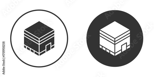 Kaaba icon or Logo. Flat Style vector EPS.