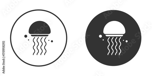 Jellyfish icon or Logo. Flat Style vector EPS.