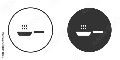 Frying pan icon or Logo. Flat Style vector EPS.