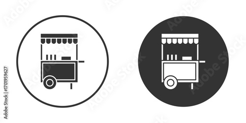 Food cart icon or Logo. Flat Style vector EPS.