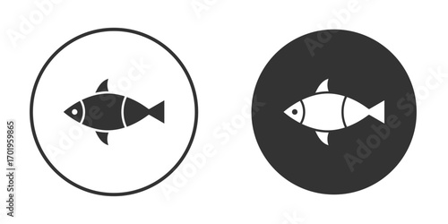 Fish icon or Logo. Flat Style vector EPS.
