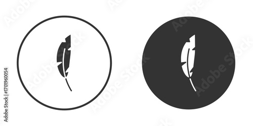 Feather icon or Logo. Flat Style vector EPS.