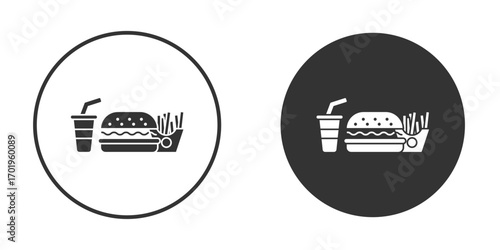 Fast food icon or Logo. Flat Style vector EPS.