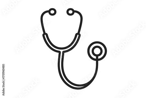 Medical stethoscope icon flat vector illustration, healthcare and doctor tool symbol, medical equipment for health checkup and diagnosis, isolated on transparent background