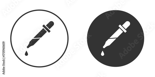 Dropper pipette icon or Logo. Flat Style vector EPS.