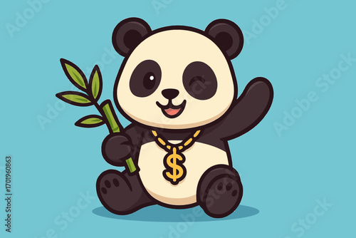 illustration of a cute panda