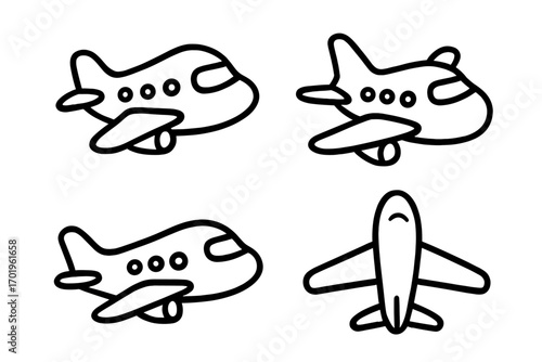 Shield line icon vector illustration set. Cartoon style protective shield symbol with transparent background, security emblem, round badge, safety concept, protection design elements.