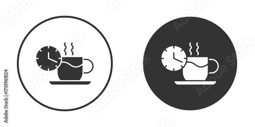 Coffee time icon or Logo. Flat Style vector EPS.