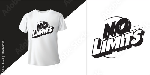 No Limits | Motivational Quote Typography T-Shirt Design for Fashion & Wall Art