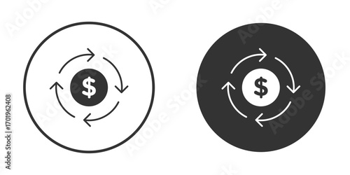 Cash flow icon or Logo. Flat Style vector EPS.