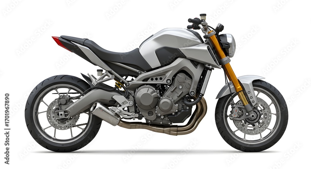 Obraz premium Modern Motorcycle Isolated on White Background