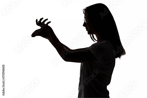 Silhouette of teenager girl m...