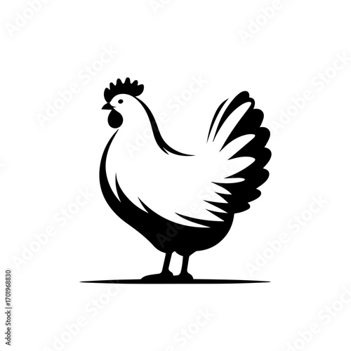 Classic Hen Vector Illustration – Countryside Farm Bird