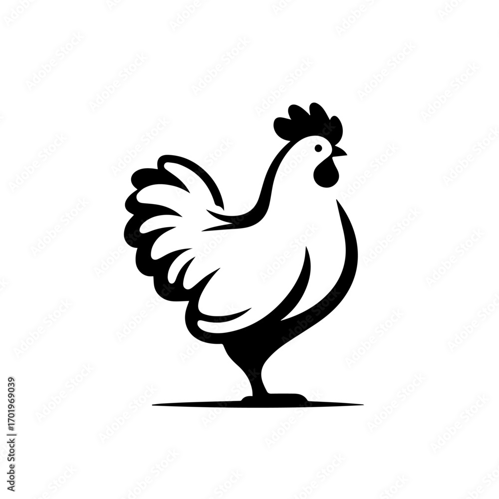 Fototapeta premium Beautiful Hen Vector Illustration – Domestic Farmyard Bird