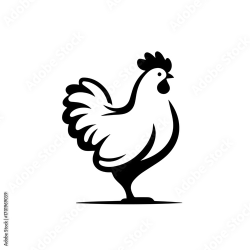 Beautiful Hen Vector Illustration – Domestic Farmyard Bird
