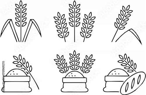 Simple set of wheat and bread...