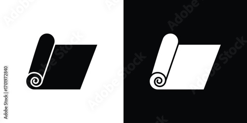 Yoga mat icon design illustration. icon concept in flat