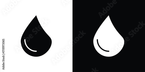 Water drop shape icon design illustration. icon concept in flat