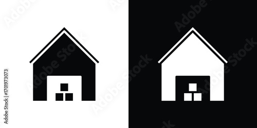 Warehouse icon design illustration. icon concept in flat