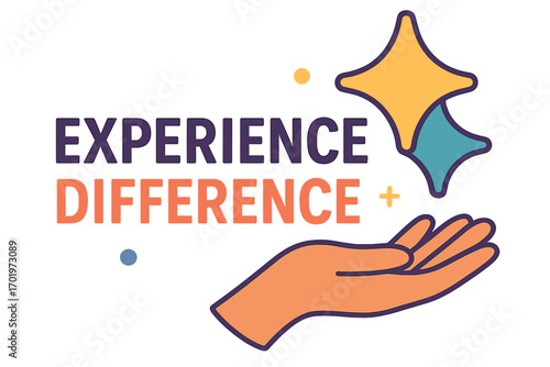 Colorful hand offering experience difference concept illustration experience difference