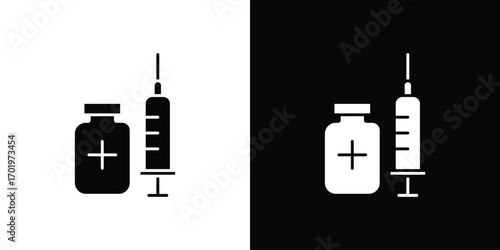 Vaccination icon design illustration. icon concept in flat