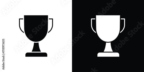 Trophy icon design illustration. icon concept in flat