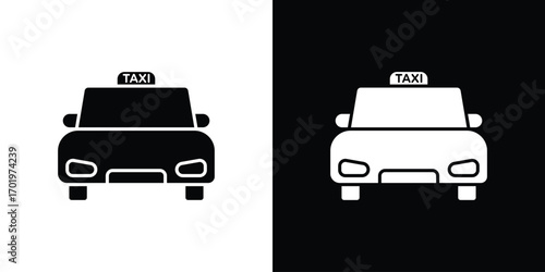 Taxi icon design illustration. icon concept in flat