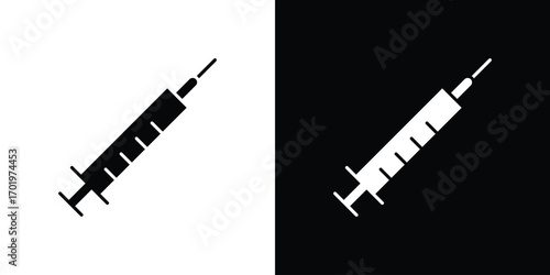 Syringe icon design illustration. icon concept in flat