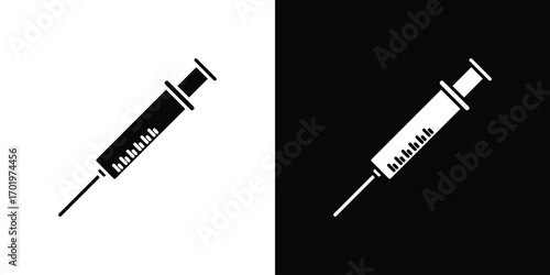 Syringe injection icon design illustration. icon concept in flat