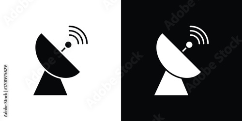 Satellite dish icon design illustration. icon concept in flat