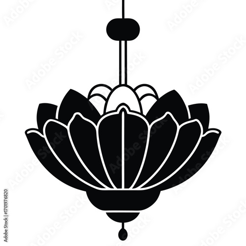 rose petal electric chandelier vector icon