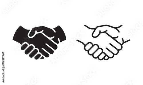 Handshake Icon Set – Business Agreement Partnership Vector Symbols