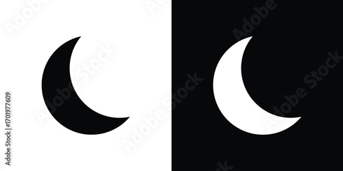 Moon icon design illustration. icon concept in flat