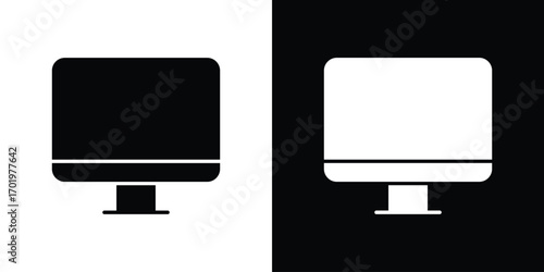 Monitor icon design illustration. icon concept in flat