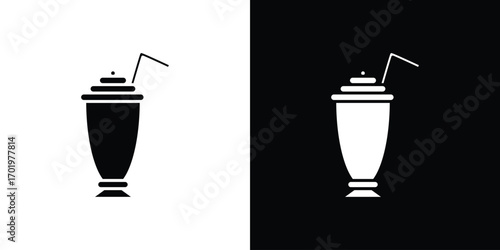 Milkshake icon design illustration. icon concept in flat