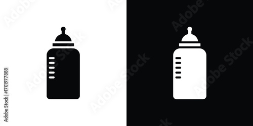 Milk bottle icon design illustration. icon concept in flat