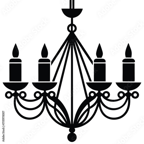 rainbow glass chandelier vector icon