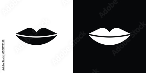 Lips icon design illustration. icon concept in flat