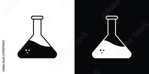 Lab flask icon design illustration. icon concept in flat