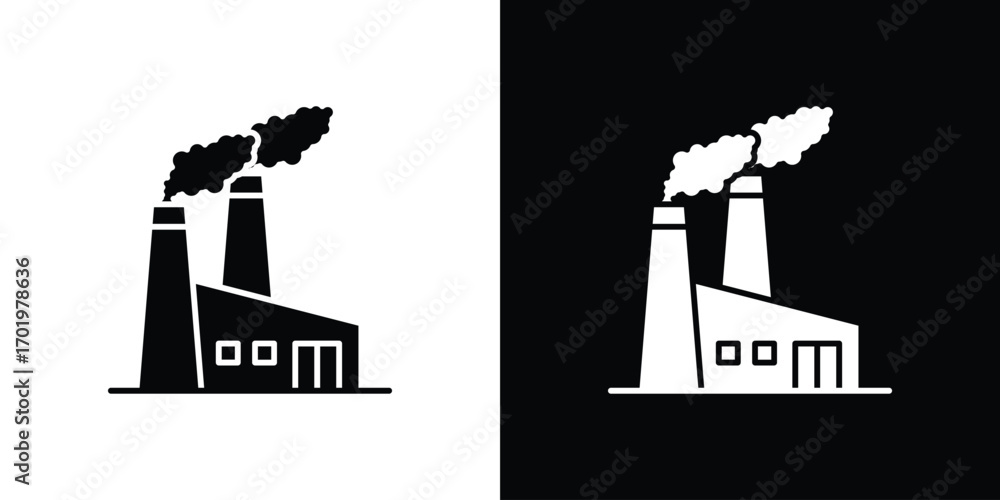 Fototapeta premium Industrial factory icon design illustration. icon concept in flat