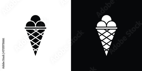 Ice cream cone icon design illustration. icon concept in flat