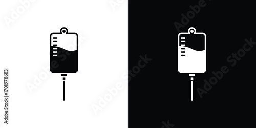 IV drip icon design illustration. icon concept in flat