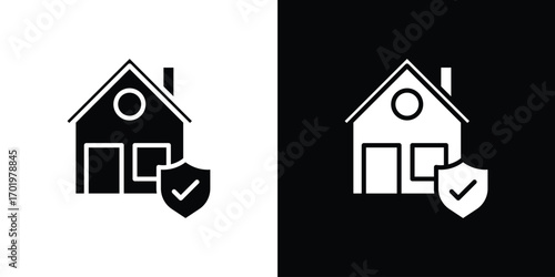 Home insurance icon design illustration. icon concept in flat