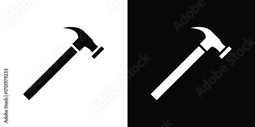 Hammer icon design illustration. icon concept in flat