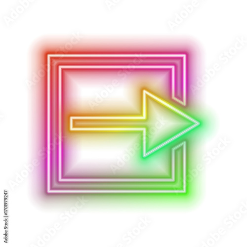 Neon arrow icon collection set. Minimize, resize symbol. Vector illustration.