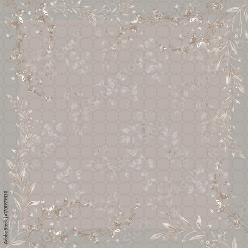 brown scarf design flower element hijab